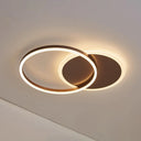 Contemporary Circle Flush Mount Ceiling Light For Living Room 2 / Coffee White
