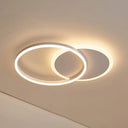 Contemporary Circle Flush Mount Ceiling Light For Living Room 2 / White