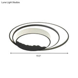 Contemporary Circle Ring Led Flush-Mount Light Fixture For Bedroom In Grey