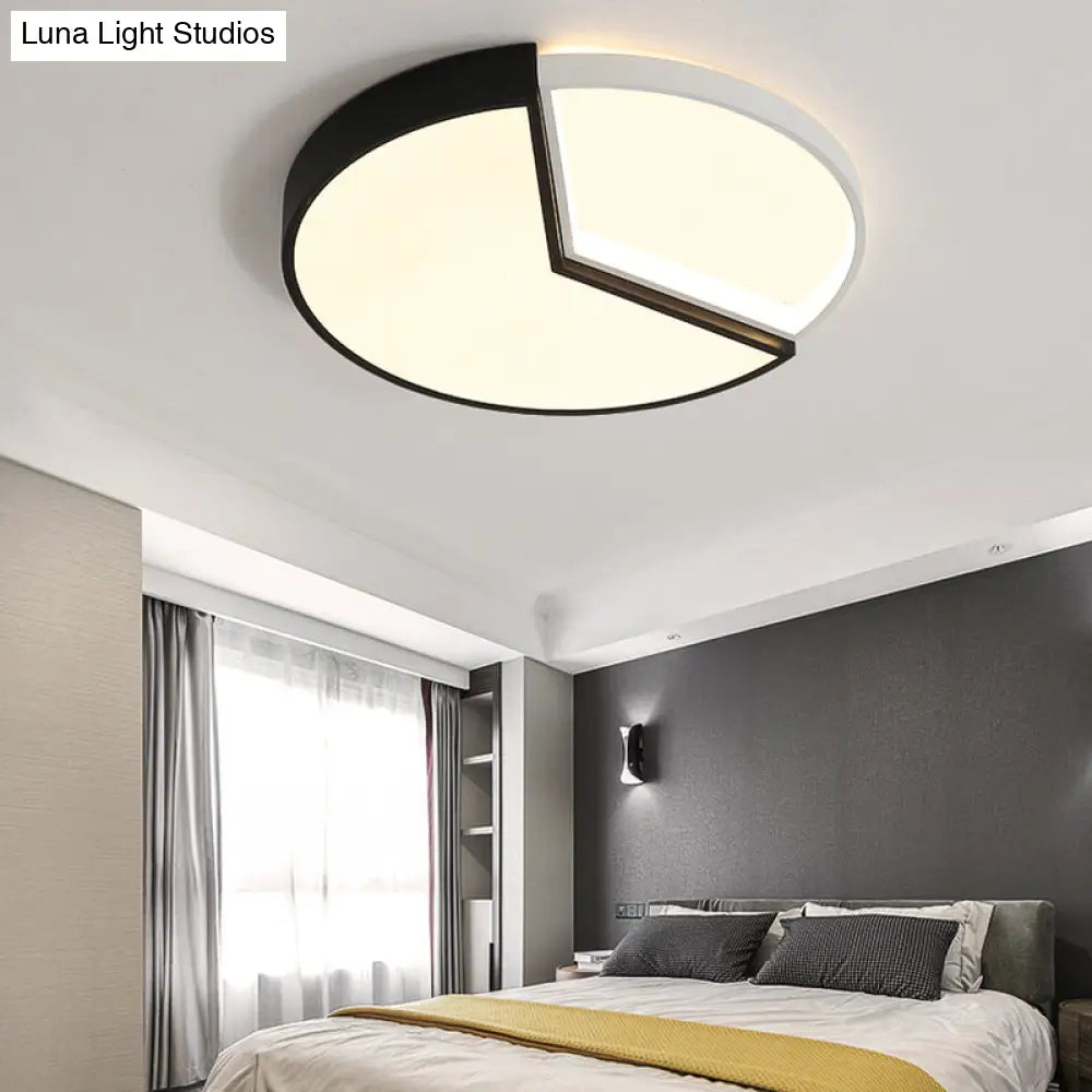 Contemporary Circular Acrylic Flush Mount Lamp (16/19.5 Wide) - Black Led Light For Bedroom In