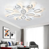 Contemporary Clear And White V - Shaped Flush Mount Led Light Fixture - Acrylic Ceiling With 4/6/9