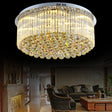 Contemporary Clear Crystal Drum Flush Mount Led Ceiling Light - 19.5’/23.5’ Wide Ideal For
