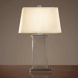 Contemporary Clear Crystal Task Light - Rectangular 18/22 Wide Desk Lamp With White Bulb