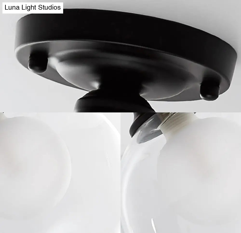 Contemporary Clear Glass Flush Mount Ceiling Light For Bedroom