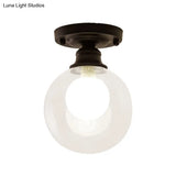 Contemporary Clear Glass Flush Mount Ceiling Light For Bedroom