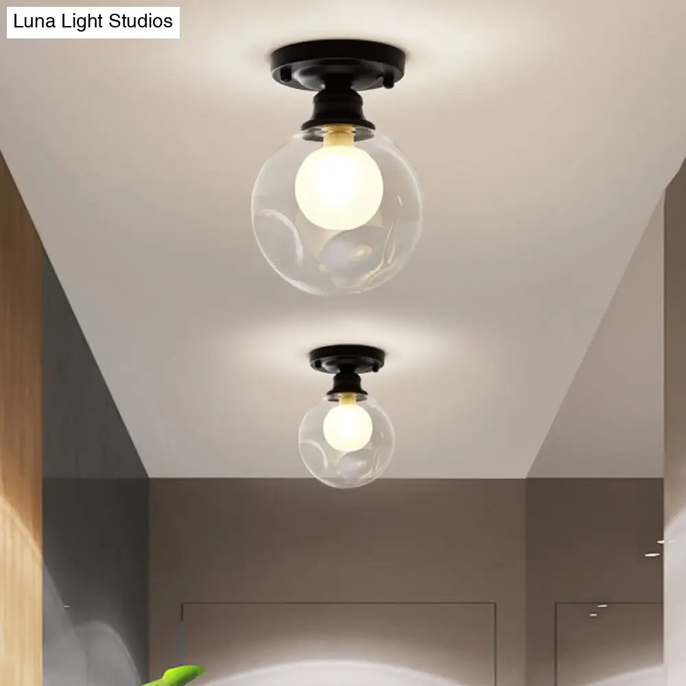 Contemporary Clear Glass Flush Mount Ceiling Light For Bedroom