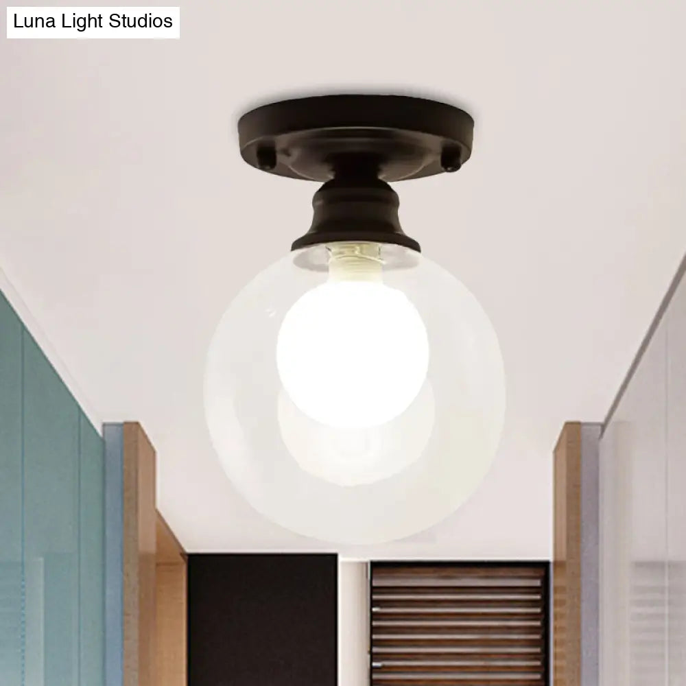 Contemporary Clear Glass Flush Mount Ceiling Light For Bedroom
