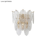 Contemporary Clear Glass Led Sconce Lighting - 3-Layer Panel Design 3 Lights Corner Wall Lamp