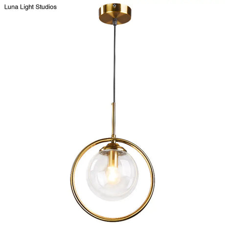 Contemporary Clear Glass Pendant Light Fixture For Bedroom
