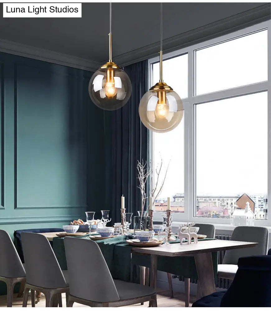 Contemporary Clear Glass Pendant Light Fixture For Bedroom