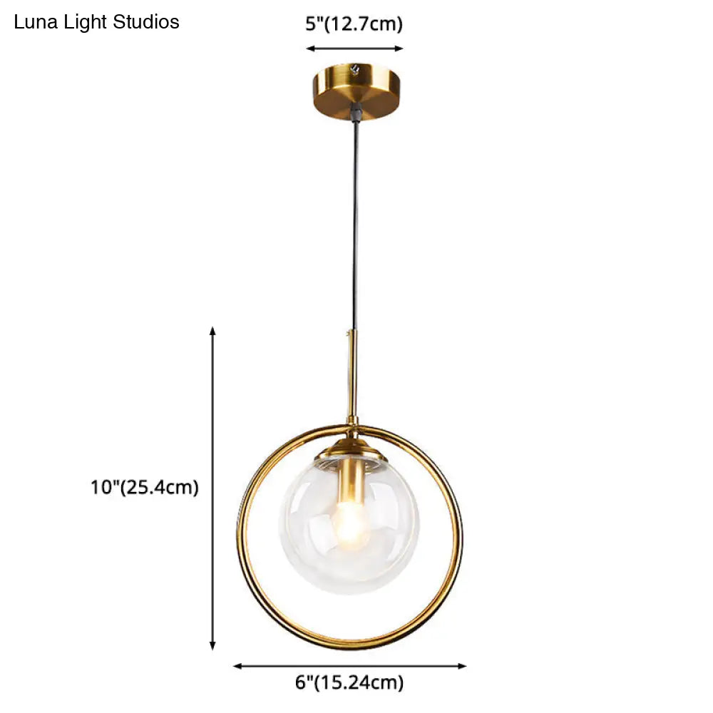 Contemporary Clear Glass Pendant Light Fixture For Bedroom