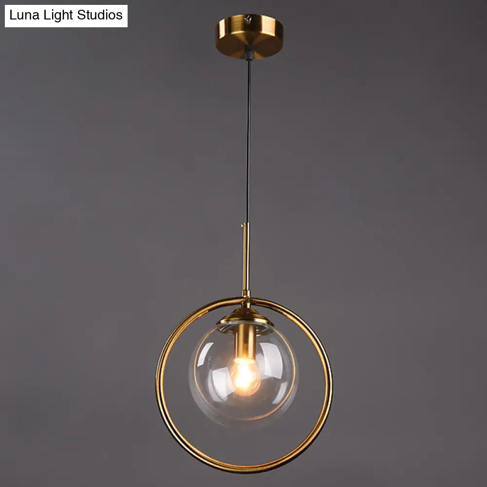 Contemporary Clear Glass Pendant Light Fixture For Bedroom