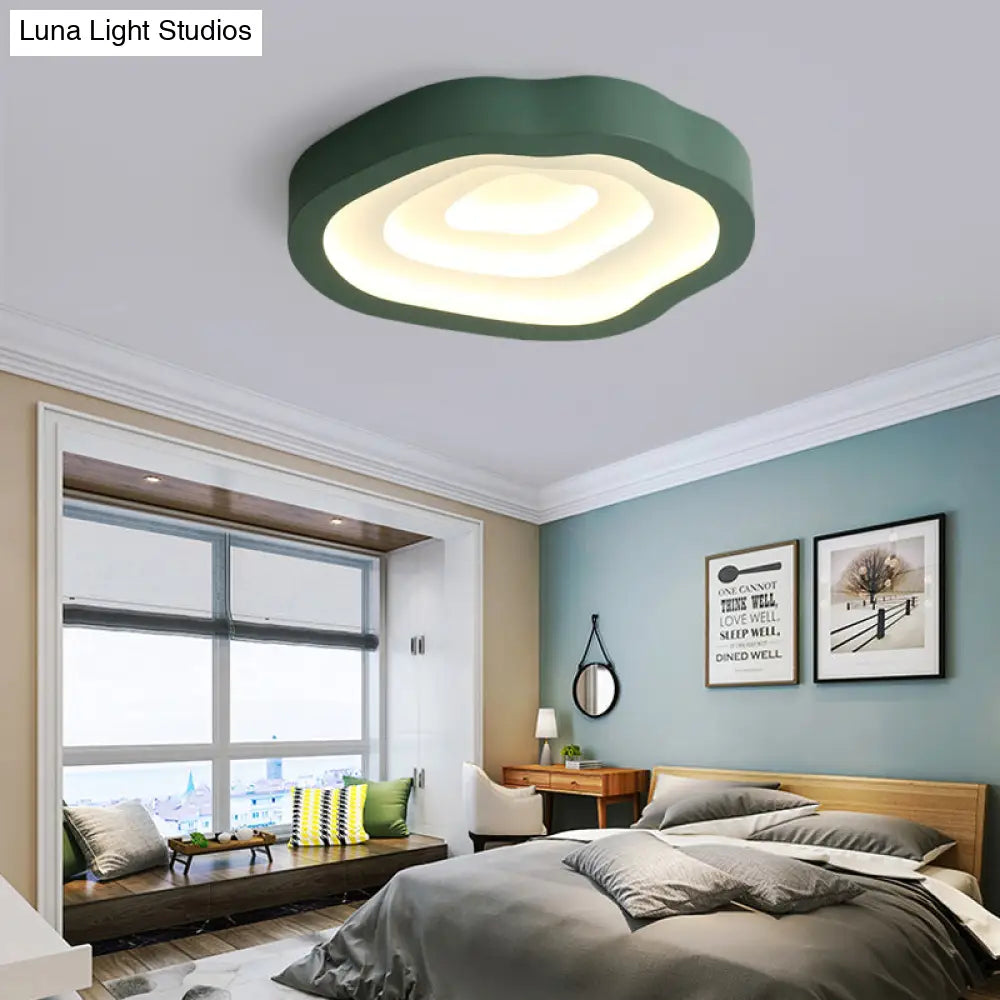 Contemporary Cloud Led Flushmount Ceiling Light Fixture In Black/Yellow/Blue - Warm/White Options