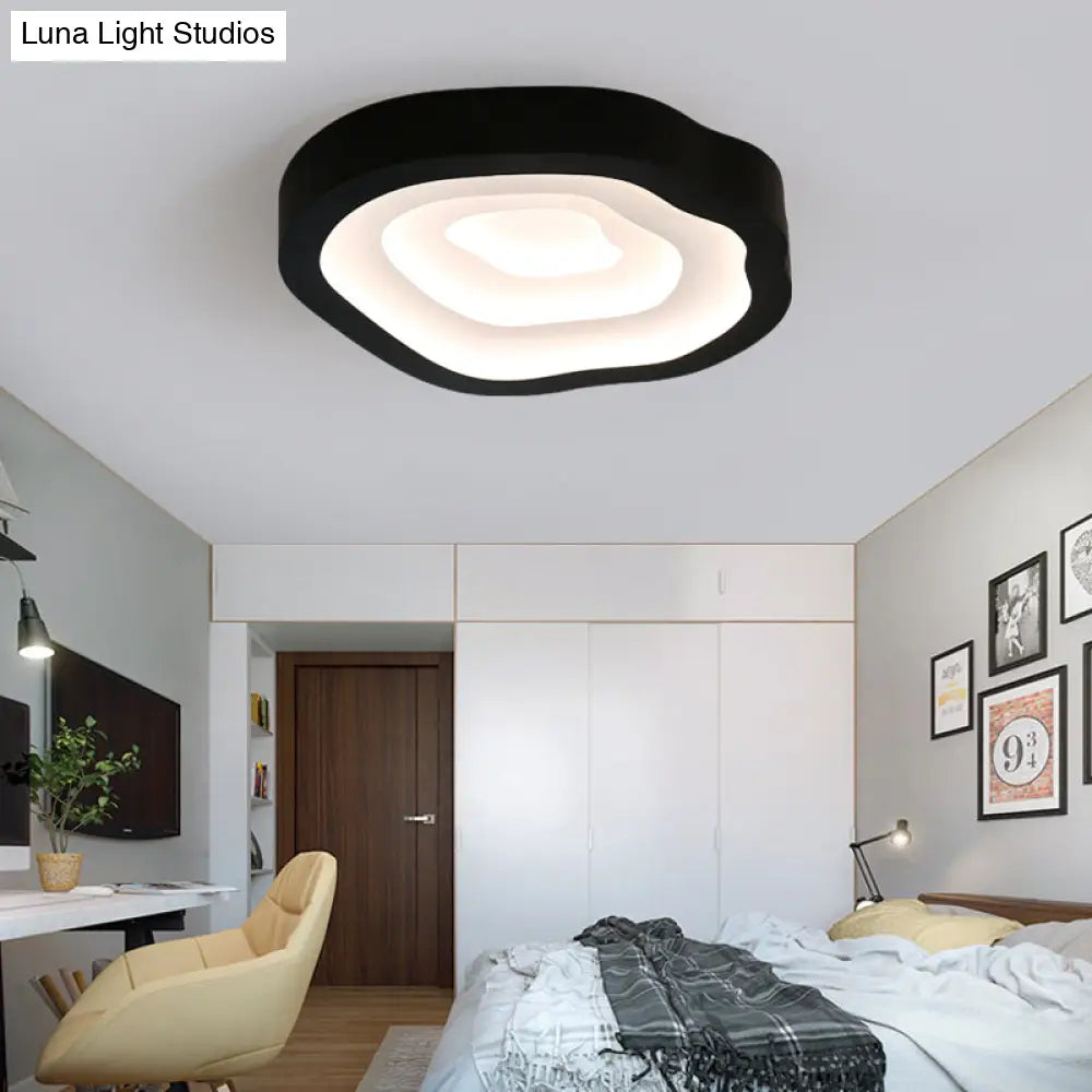 Contemporary Cloud Led Flushmount Ceiling Light Fixture In Black/Yellow/Blue - Warm/White Options