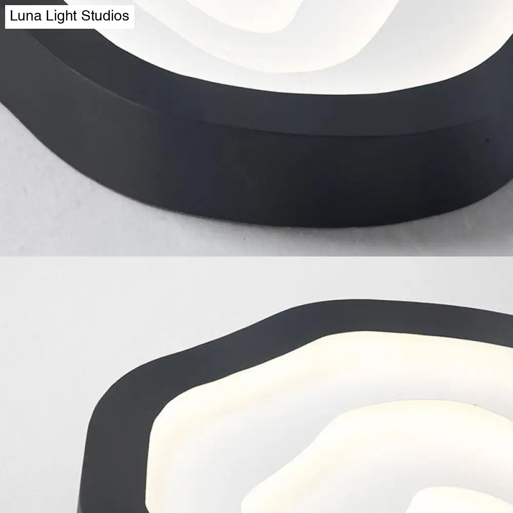 Contemporary Cloud Led Flushmount Ceiling Light Fixture In Black/Yellow/Blue - Warm/White Options