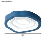 Contemporary Cloud Led Flushmount Ceiling Light Fixture In Black/Yellow/Blue - Warm/White Options
