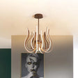 Contemporary Coffee LED Ceiling Chandelier - 19’’/24’’ Wide Curved Suspension Light Brown / 19’’