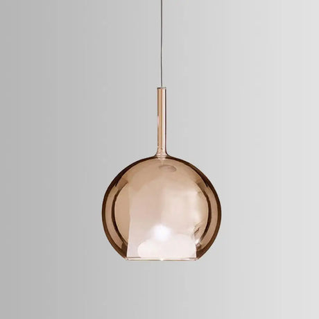 Contemporary Cognac Glass Globe Pendant Light - 1 Dining Room Hanging Fixture Kit 6/8/10 Wide