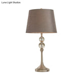 Contemporary Conical Crystal Desk Light - 11/13 Wide Grey Night Table Lamp