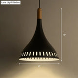 Contemporary Conical Metal Pendant Light - 1 Black 8’/12’ Wide Ideal For Dining Room