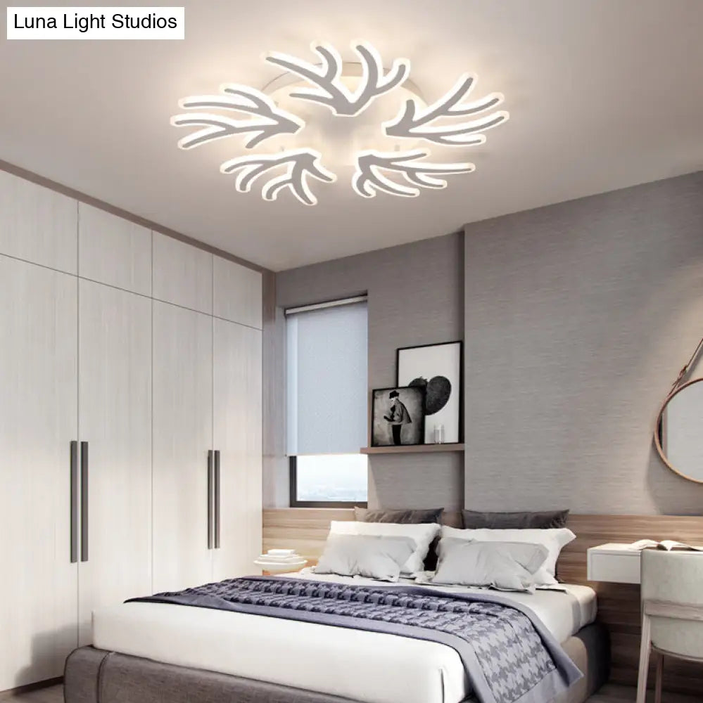 Contemporary Coral Flush Ceiling Light: Acrylic Flushmount With Led Lights In Warm/White/Natural