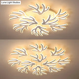 Contemporary Coral Flush Ceiling Light: Acrylic Flushmount With Led Lights In Warm/White/Natural