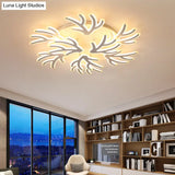 Contemporary Coral Flush Ceiling Light: Acrylic Flushmount With Led Lights In Warm/White/Natural