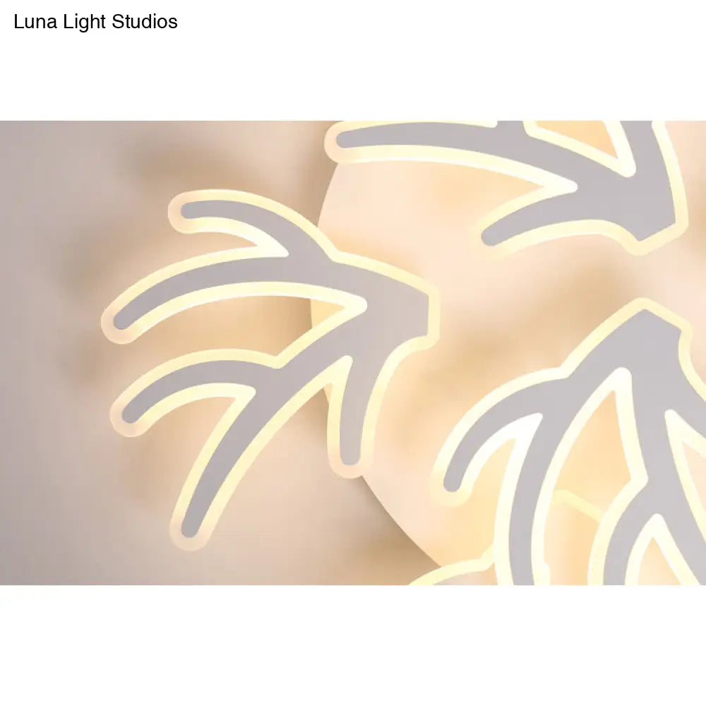 Contemporary Coral Flush Ceiling Light: Acrylic Flushmount With Led Lights In Warm/White/Natural