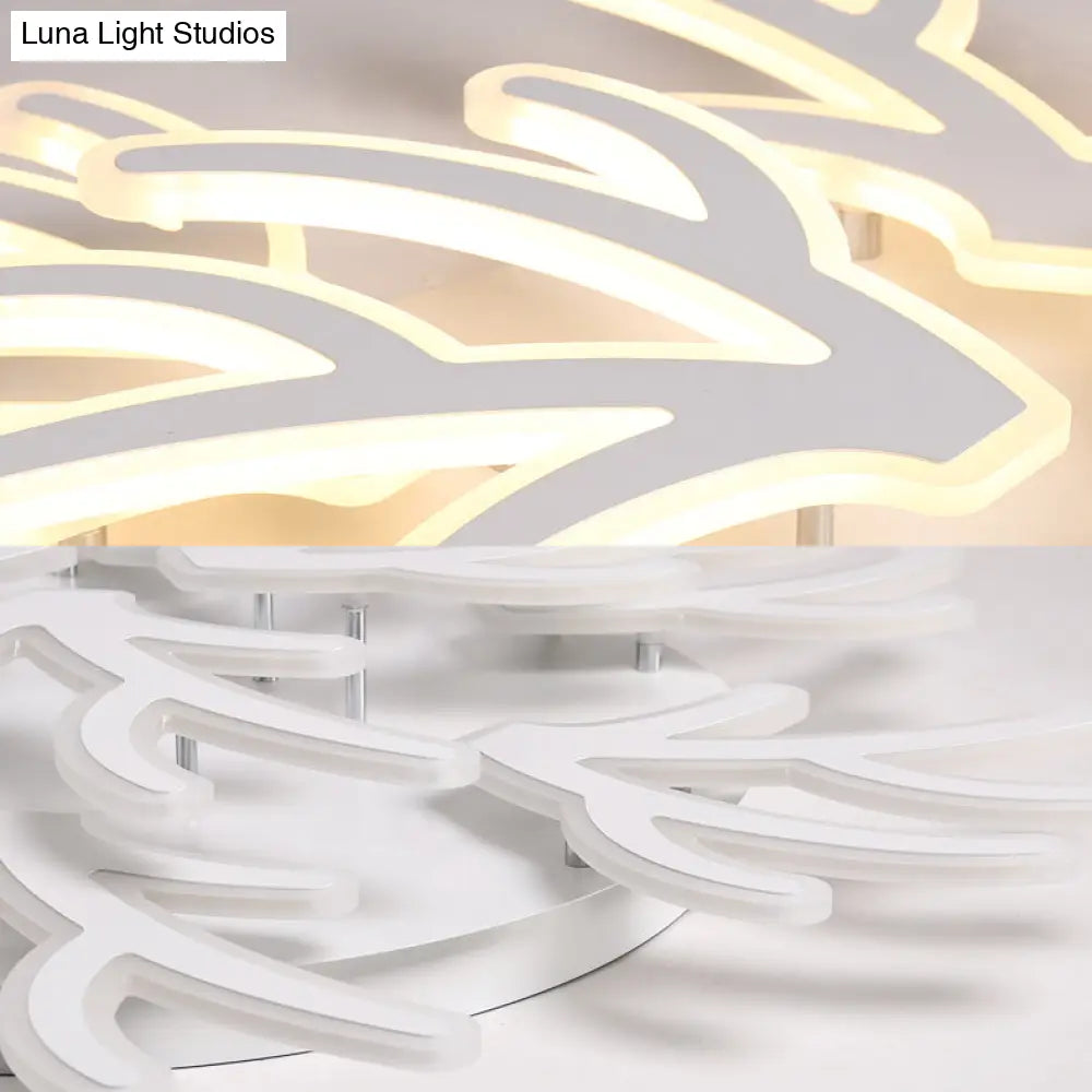 Contemporary Coral Flush Ceiling Light: Acrylic Flushmount With Led Lights In Warm/White/Natural