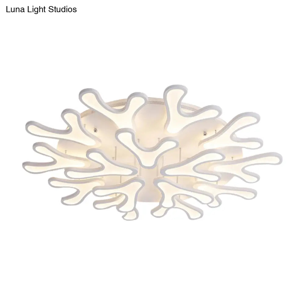 Contemporary Coral Led Flush Mount Ceiling Light - Acrylic 4/6/12 - Light Bedroom Lighting Fixture