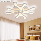 Contemporary Coral Led Flush Mount Ceiling Light - Acrylic 4/6/12 - Light Bedroom Lighting Fixture