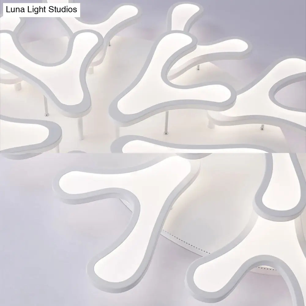 Contemporary Coral Led Flush Mount Ceiling Light - Acrylic 4/6/12 - Light Bedroom Lighting Fixture