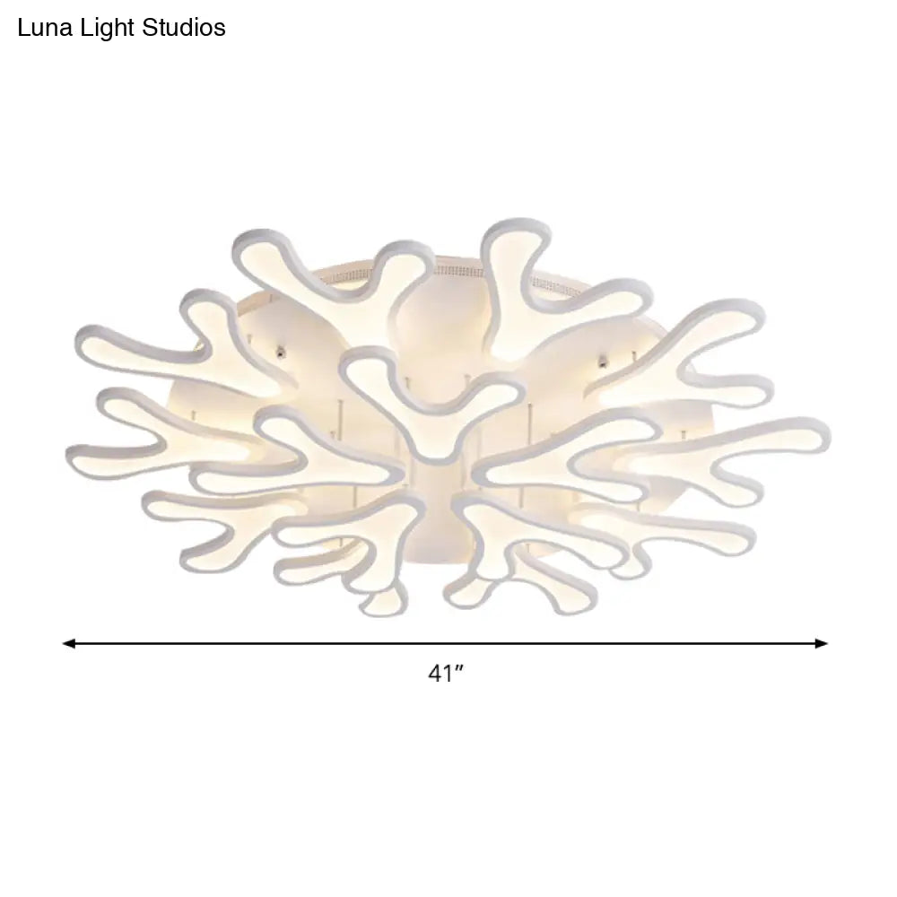 Contemporary Coral Led Flush Mount Ceiling Light - Acrylic 4/6/12 - Light Bedroom Lighting Fixture