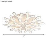 Contemporary Coral Led Flush Mount Ceiling Light - Acrylic 4/6/12 - Light Bedroom Lighting Fixture