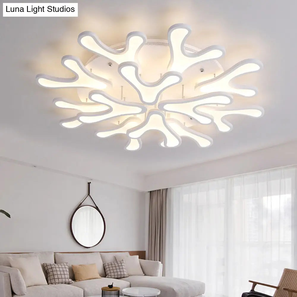 Contemporary Coral Led Flush Mount Ceiling Light - Acrylic 4/6/12 - Light Bedroom Lighting Fixture
