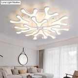 Contemporary Coral Led Flush Mount Ceiling Light - Acrylic 4/6/12 - Light Bedroom Lighting Fixture