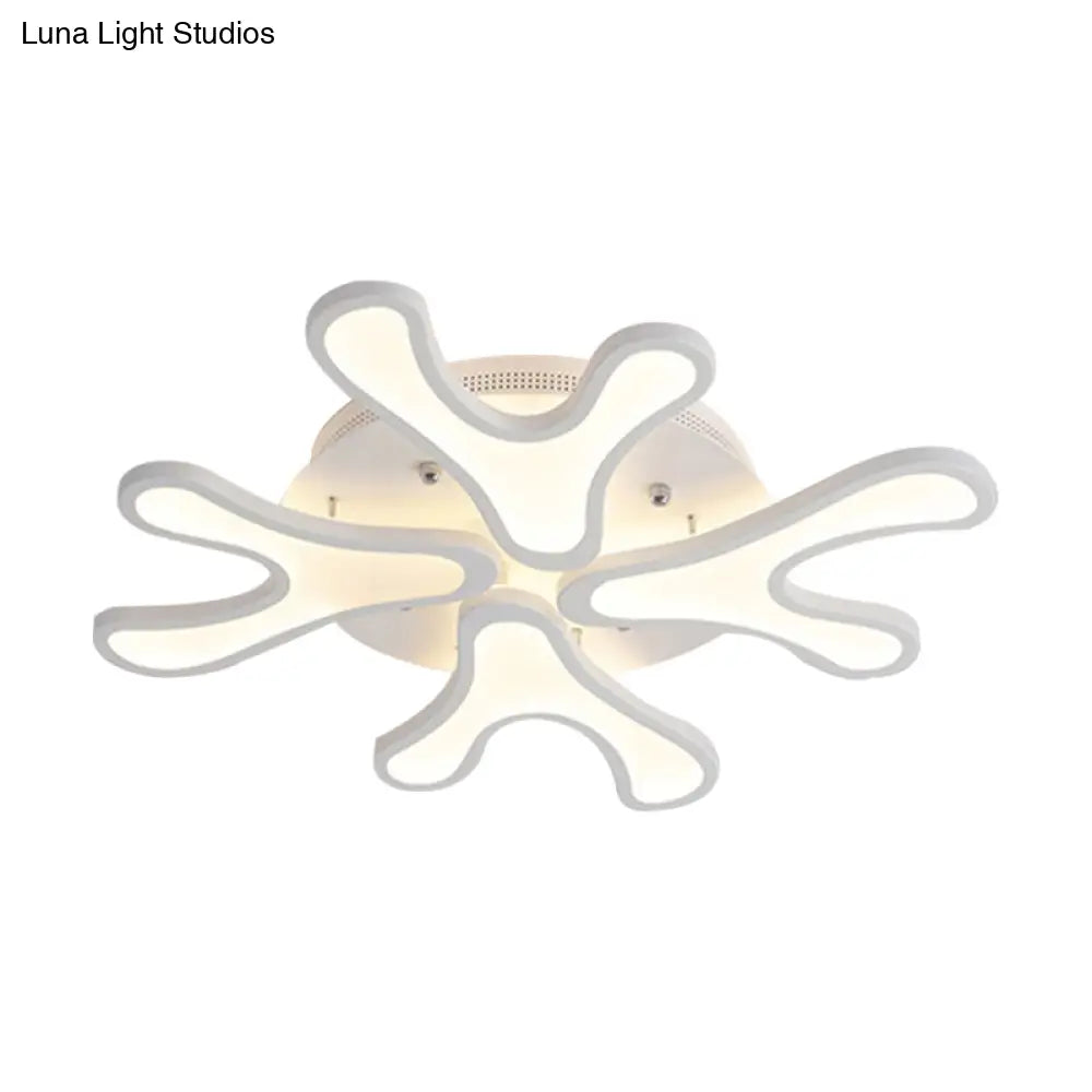 Contemporary Coral Led Flush Mount Ceiling Light - Acrylic 4/6/12 - Light Bedroom Lighting Fixture