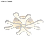 Contemporary Coral Led Flush Mount Ceiling Light - Acrylic 4/6/12 - Light Bedroom Lighting Fixture