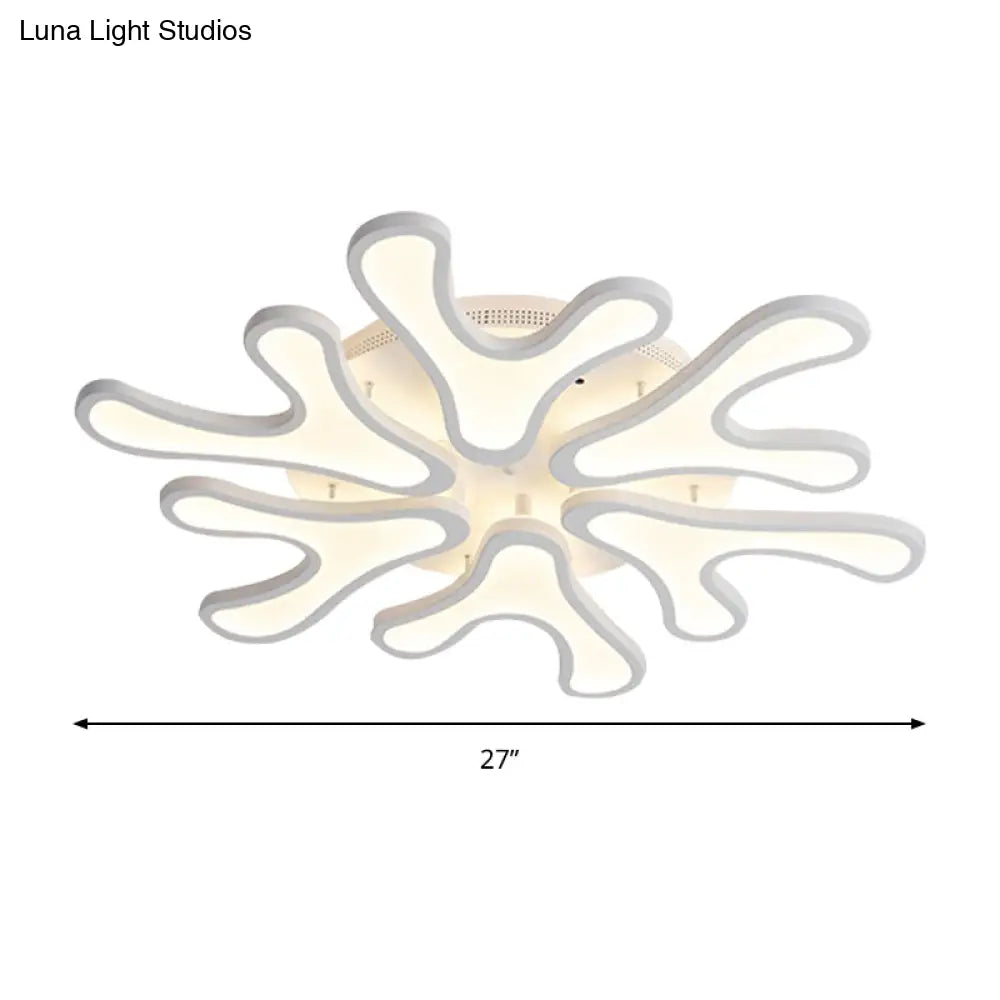 Contemporary Coral Led Flush Mount Ceiling Light - Acrylic 4/6/12 - Light Bedroom Lighting Fixture