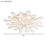 Contemporary Coral Led Flush Mount Ceiling Light - Acrylic 4/6/12 - Light Bedroom Lighting Fixture