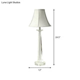 Contemporary Cream Gray Bell Nightstand Light With K9 Crystal Shade - Perfect For Bedroom