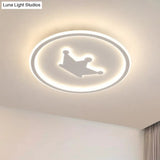 Contemporary Crown Bedroom Led Ceiling Light With Flush Mount & Halo Ring White / 15.5