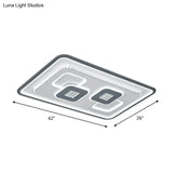 Contemporary Crystal Black & White Flush Mount Led Ceiling Light