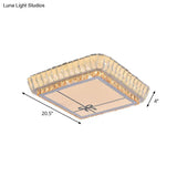Contemporary Crystal Ceiling Flush Light With Led And White Trellis/Bowknot Design