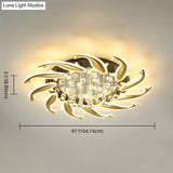 Contemporary Crystal Ceiling Light Fixture Spiral Flush Design For Bedrooms