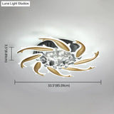 Contemporary Crystal Ceiling Light Fixture Spiral Flush Design For Bedrooms