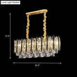 Contemporary Crystal Cone Island Light Fixture With Gold Finish - 10 Bulbs Ceiling Suspension Lamp