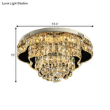 Contemporary Crystal Flush Mount Led Ceiling Light In Chrome For Bedroom