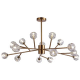 Contemporary Crystal Glass Chandelier - Stylish Spherical Ceiling Lighting For Living Room 15 / Gold