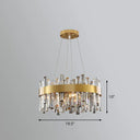 Contemporary Crystal Gold Chandelier Pendant Light For Living Room / 19.5’
